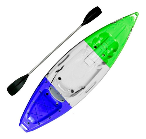 Kayak Sportkayak Maori Pesca + Remo Pasacaña Respaldo Color Azul\blanco\verde