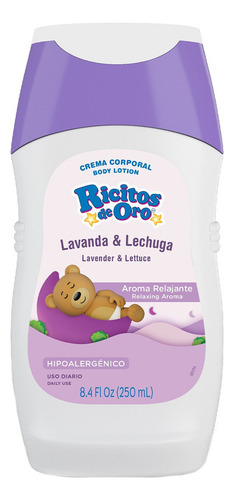 Crema Corporal Ricitos De Oro Lavanda Y Lechuga 250 Ml