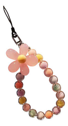 . Cordón Con Dije Para Teléfono Cuentas De Color Rosa