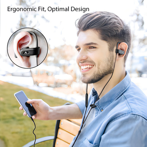 Avantree E171 Auriculares Deportivos Con Cable Y Micrófono, Color Black