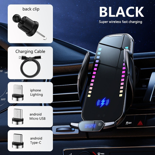 Funda Cargador Inalámbrico Coche For iPhone Y Android New