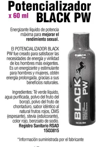 Potenciador Black Pw Energía Virilidad Hombres X 60 Ml