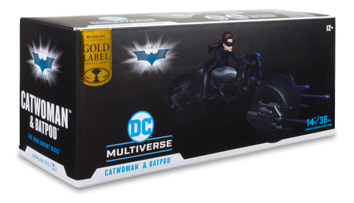 Mcfarlane Catwoman & Batpod 14 Pulg Gold Label