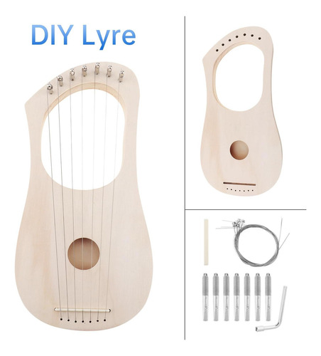 Origlam Lyre Harp Kit De Bricolaje De 7 Cuerdas, Haga Su De