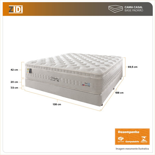 Conjunto Cama Box Casal Molas Ensacadas E Látex Kingston