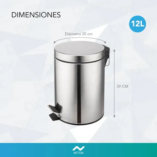 Cesto de acero inoxidable 12 litros sale