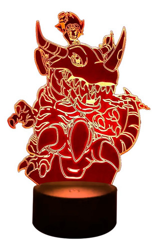 Lámpara 3d App Incluida Tai Y Greymon Digimon
