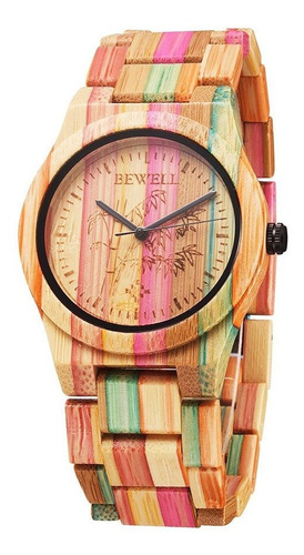 Reloj Unisex Bewell 8541784251 Cuarzo Pulso Madera En Madera