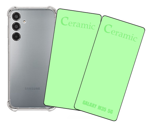 Kit 2 Películas De Cerâmica 9d + Capa Para Galaxy M35 5g
