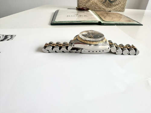 Reloj Rolex Date Dama Combinado 26 Mm Ref 6917 Full Set 1980 Plateado Y Dorado Dorado Negro (Usado)