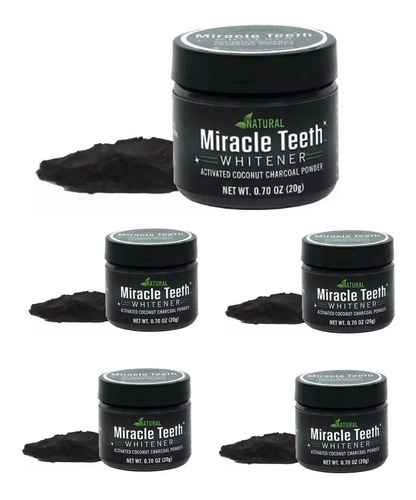 Pack 5 Pastas Blanqueador Dental Miracle Teeth 