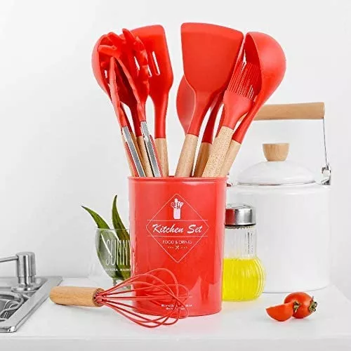 Set de utensilios de cocina de silicona para niños