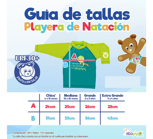 == Playera Natacion Ecopipo Estrellas ==