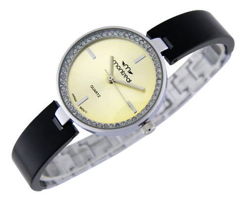 Reloj Montreal Mujer Ml914 Apliques Strass Abajo Del Cristal