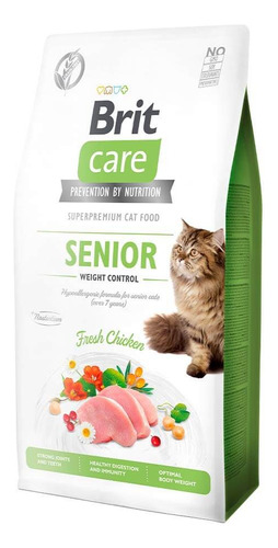 Brit Care Cat Senior Weight Control 7kg Libre Granos Gato