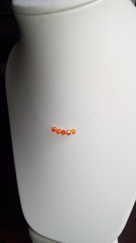 Collar En Nylon Swarovski Y Plata