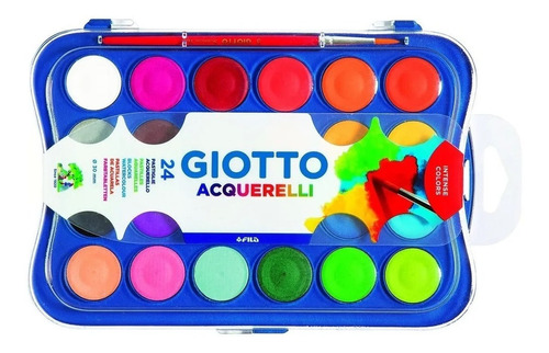 Acuarelas En Pastilla Giotto Set 24 Colores + Pincel