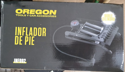 Compresor/inflador De Pie Doble Bomba De Hierro C/manómetro Color Negro