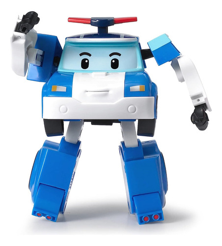 Carro Azul De Policia Que Se Transforma En Robot