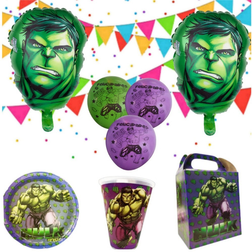 Hulk Paq Fiesta Articulos 10 Niños Cumpleaños