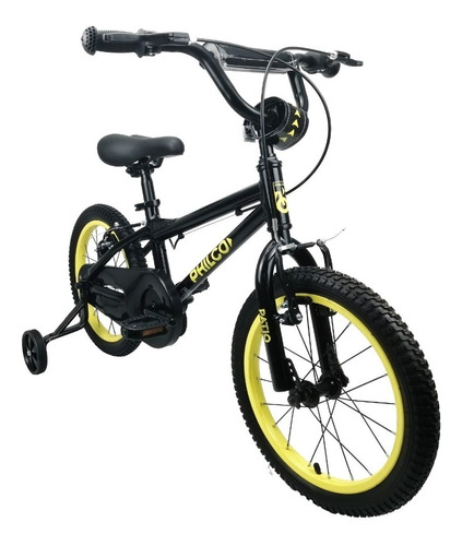 Bicicleta Infantil Philco Patio Aluminio R16 Frenos V-brake Color Negro