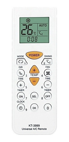 Imagen 1 de 4 de Control Remoto Universal Aire Acondicionado 4000 Codigos