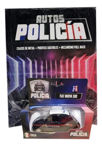 Autos Policiales - Fiat Nuova 500 Italia - Metal - Escala 1: