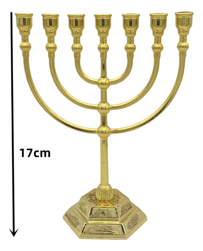 Y Candelabro De Mesa Dorado Grande Con 7 Brazos