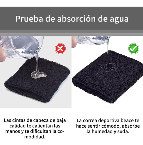 W 3pcs Muñequeras De Sudor, Muñequera De Rizo De Algodón