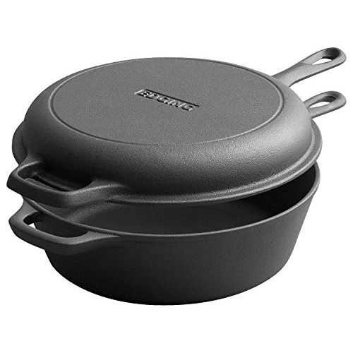 Pre-seasoned Dutch Oven Cast Iron Skillet Pan Set, Cast...