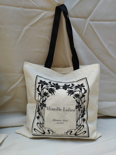 Bolsa De Lienzo Estampada Con Tu Logo 35x40 Estilo Totebag Natural Lisa