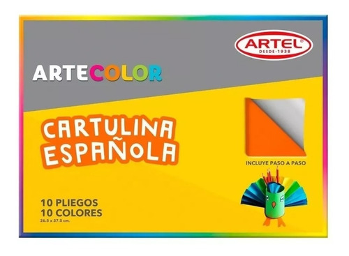 Cartulina Española En Carpeta X 10 Pliegos Colores Surtidos