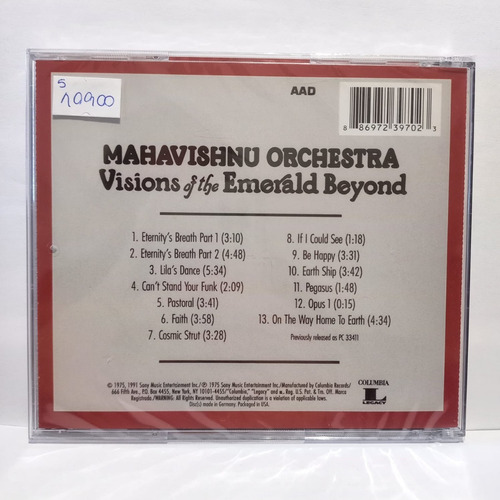 Mahavishnu Orchestra Visions Of The Emerald Beyond Cd Nuevo