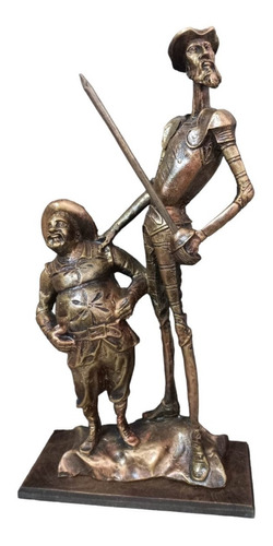 Figura Don Quijote Y Sancho Panza, Con Su Lanza 45cm, Resina