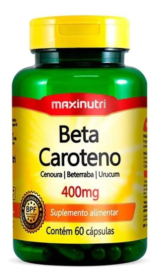 Beta Caroteno Fixa Bronze Maxinutri, 60 Cápsulas Sem Sabor