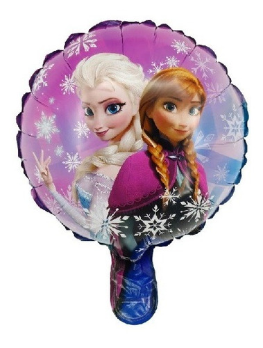 10 Globos Metalicos D Princesas, Elsa Y Ana+10 Popotes