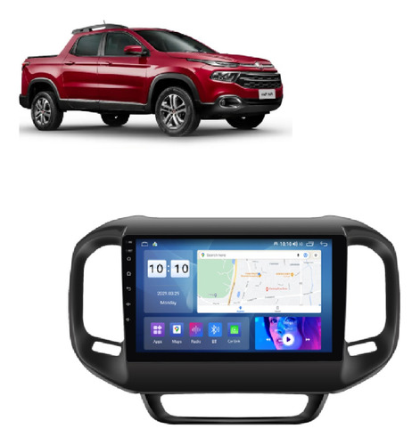 Multimidia Android Fiat Toro 2016-22 Octacore 6/64gb 9' 4g