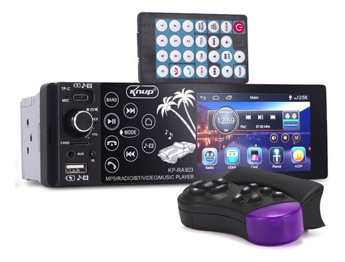 Central Multimídia Mp5 Bluetooth Tela 4 Rádio Fm Usb Aux Sd 