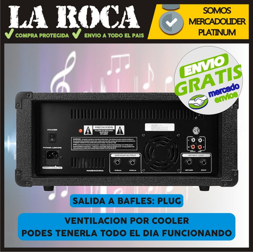 Consola Potenciada Moon M610up 7 Canales 200w Usb La Roca