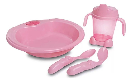 Kit Alimentação Prato Infantil Bebe Copo Treinamento +colher