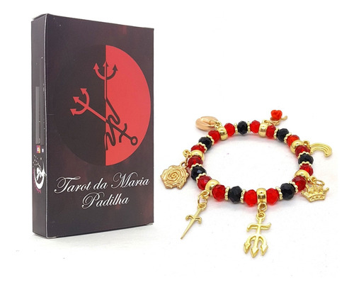 Kit Tarô Maria Padilha 36 Cartas Manual E Pulseira Feminina