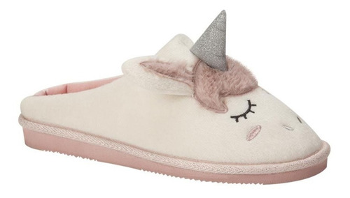 Pantufla Blanca Mujer De Unicornio Confort Suave 99c8ad