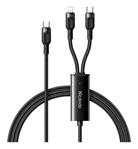 Cable Cargador 2en1  Tipo C  Lightning iPhone iPad Laptop Pd