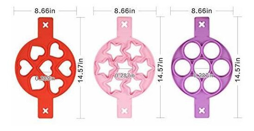 Molde De Silicona Para Panqueques Y Huevos Fritos - 3 Pack