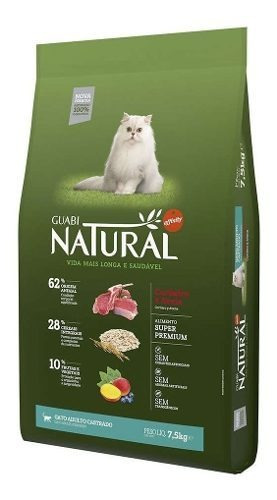 Alimento Natural Castrados para gato adulto sabor cordeiro e aveia em sacola de 7.5kg