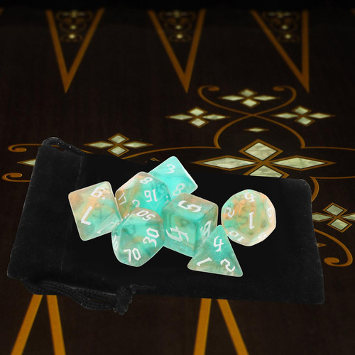 Juego De 7 Dados Poliédricos D4 D6 D8 D10 D12 D20 Para Mtg