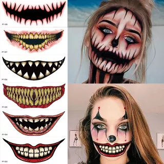 Nuevas 100 Pegatinas De Cara Big Mouth De Halloween De 2023