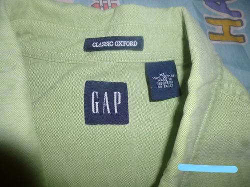 Camisa Gap Manga Larga Verde Olivo Original Algodon Xl