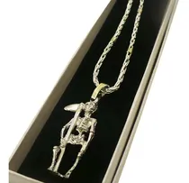 Comprar Conjunto Cadena Plata 925 Y Oro Dije San La Muerte Plata Oro