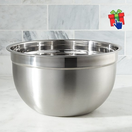 Imagen 3 de 5 de Set X3 Bowl Acero Inoxidable Batidor Reposteria Reforzado